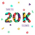 Thank you 20000 followers numbers postcard.